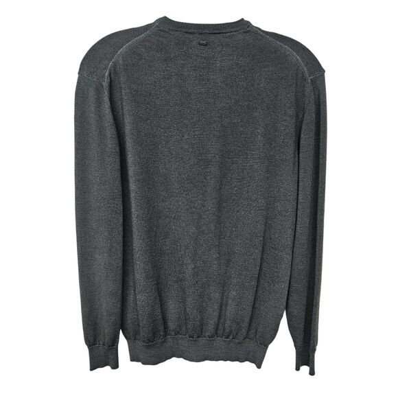 Mens Grey Merino Wool V Neck Sweater Business Casual Size M/L Read Description - Picture 7 of 10